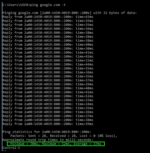 Jitter Windows Ping