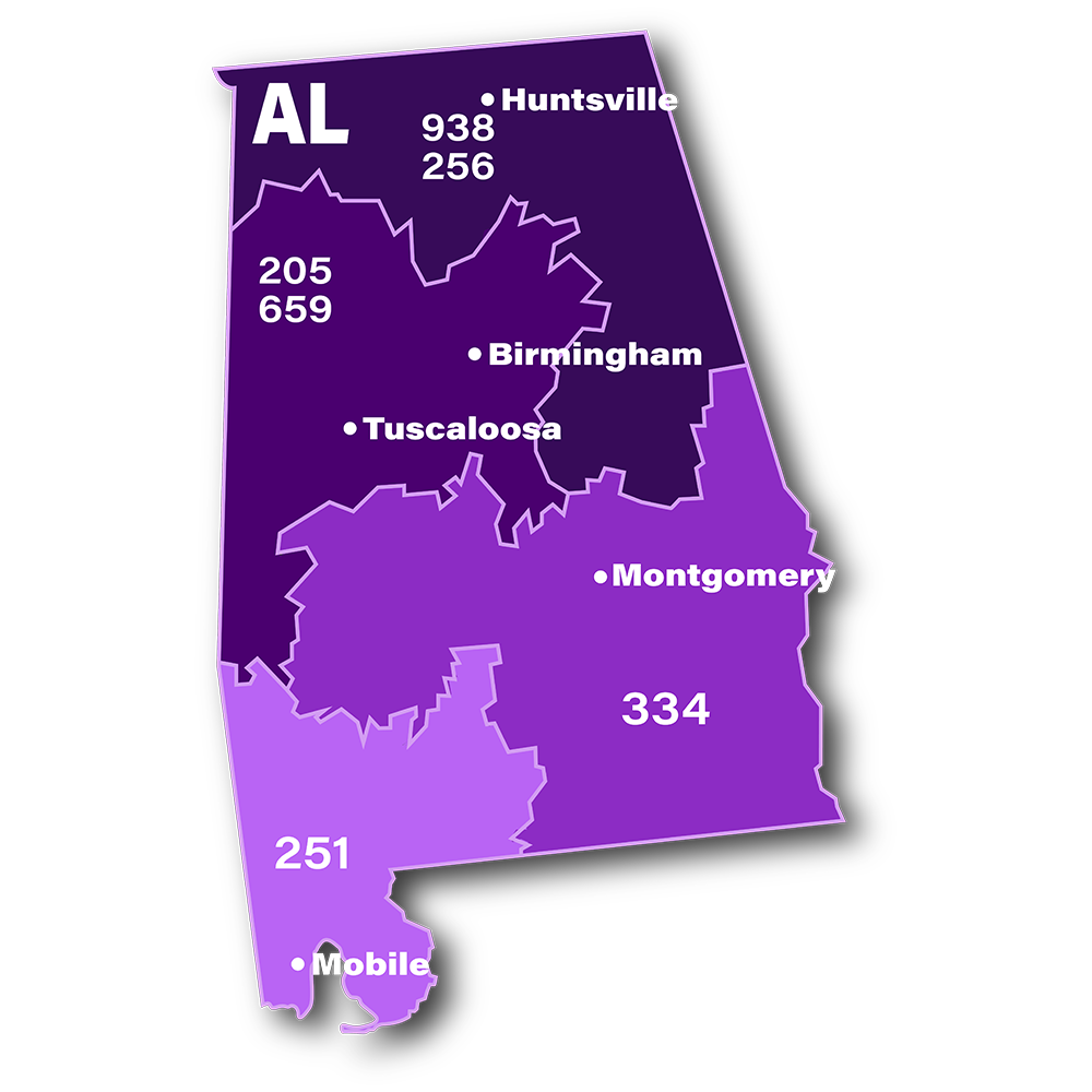 Area Code 334 Map